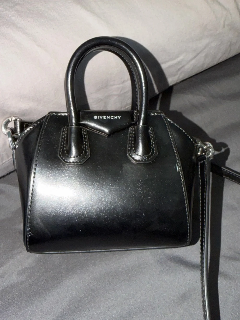 Givenchy Black Micro Antigona Leather Satchel